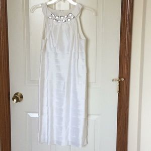 Gorgeous White Pleated Stone dress